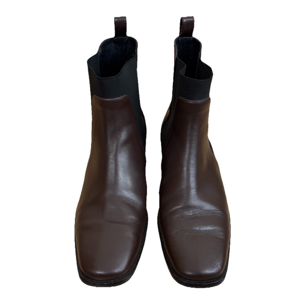 Everlane The Italian Leather Square Toe Chelsea Boot Women’s Size 8 Brown Black - Picture 4 of 7
